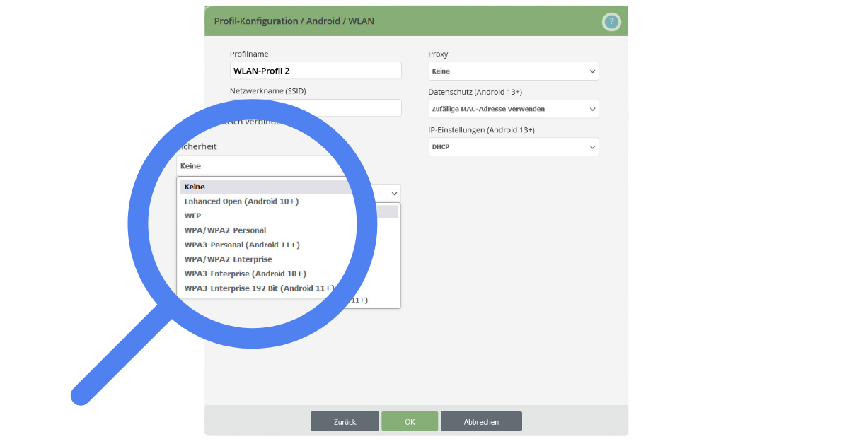 Android-Management: Neues WLAN-Profil jetzt mit WPA3 und erweiterten Konfigurationen