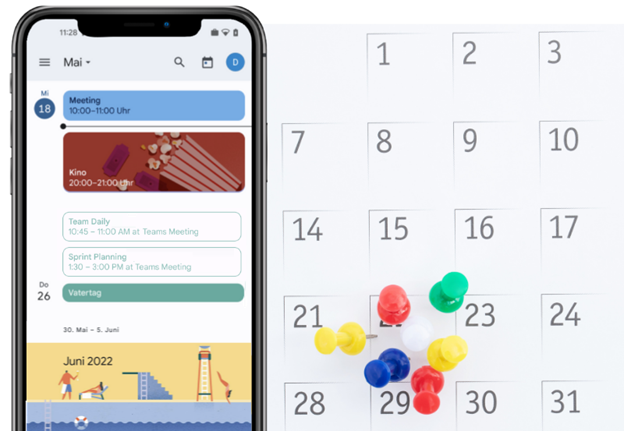 Synchronisation von Kalender Terminen auf Android Geräten durch Cortado MDM.