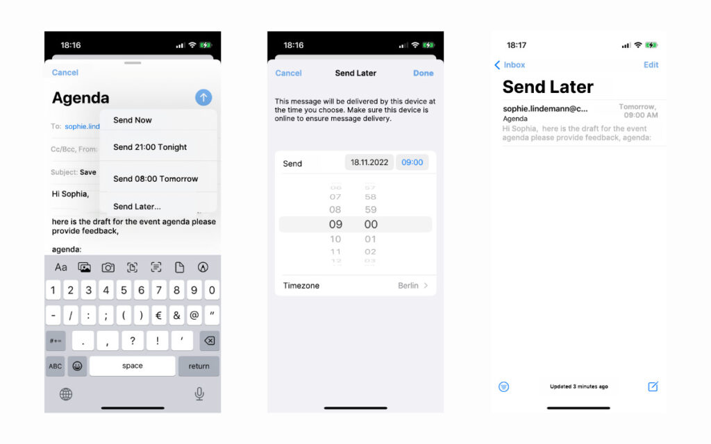 How to send Emails Later on iOS
