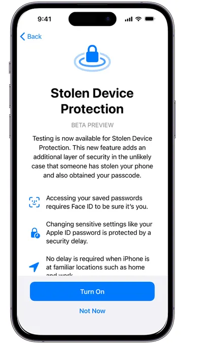 screenshot stolen device protection